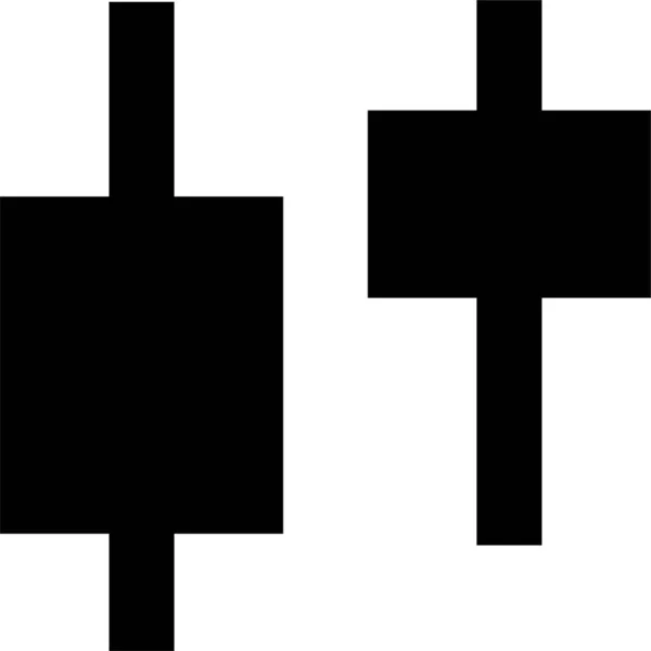 Икона Свечи Брокерских Свечей Твердом Стиле — стоковый вектор