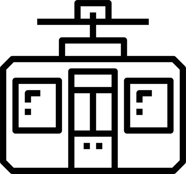 Icône Cabane Station Câble Dans Style Contour — Image vectorielle