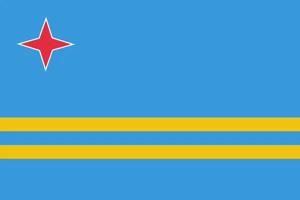 Icono Bandera Del País Aruba Estilo Plano — Vector de stock