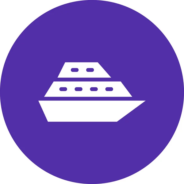 Cruise Schip Vervoer Pictogram Badge Stijl — Stockvector