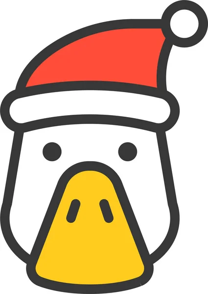 Animal Avatar Weihnachts Ikone Umrissstil — Stockvektor