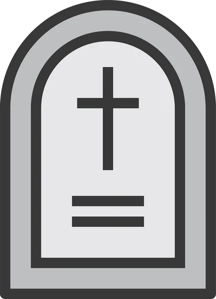 Death Grave Halloween Εικόνα Filledskip Στυλ — Διανυσματικό Αρχείο