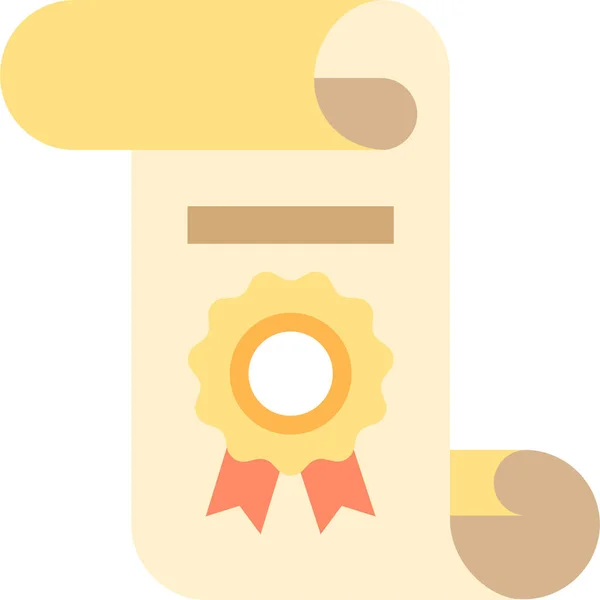 Badge Degree Diploma Icon Flat Style — 图库矢量图片