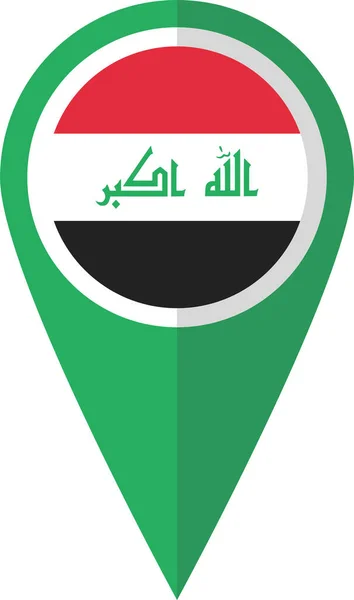 Flaga Iraq Pin Ikona Płaskim Stylu — Wektor stockowy