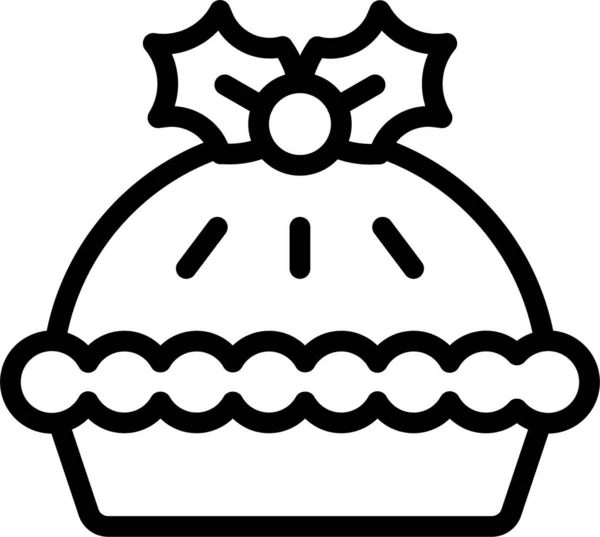 Різдвяний Кулінарний Пиріг Значок Різдвяній Категорії — стоковий вектор