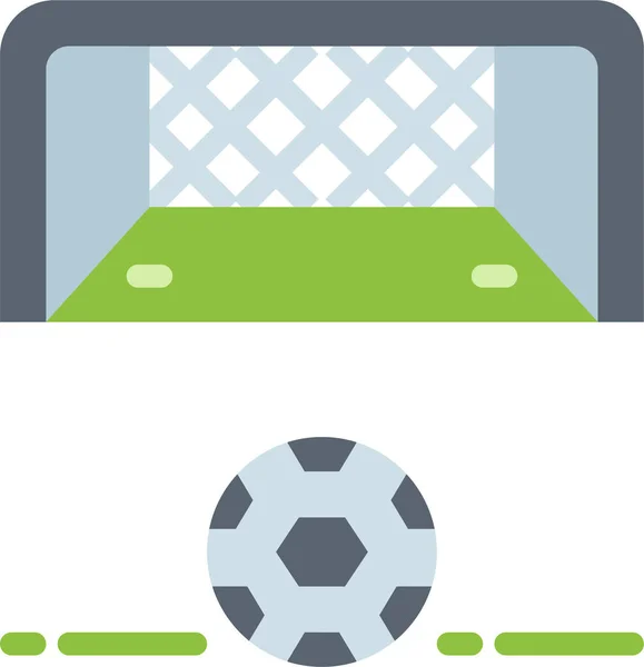 Wettkampfziel Fußball Ikone Flachen Stil — Stockvektor