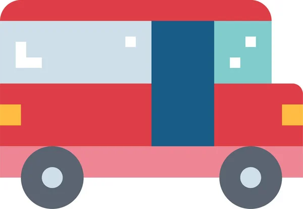 Icône Transpotation Transport Par Autobus Dans Style Plat — Image vectorielle