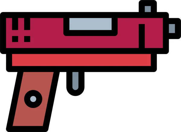 Пістолет Кулемет Заповнений Піктограмою Лінії Стилі Заповнення Лінії — стоковий вектор