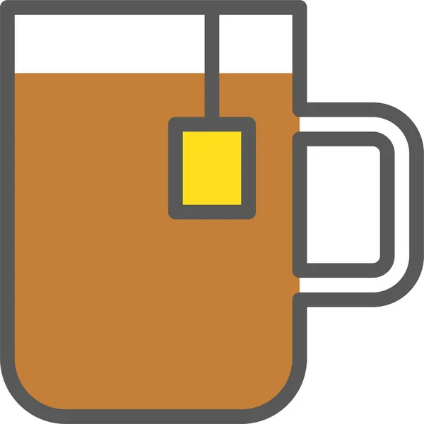 饮料饮料热饮料图标在过滤轮廓风格 — 图库矢量图片