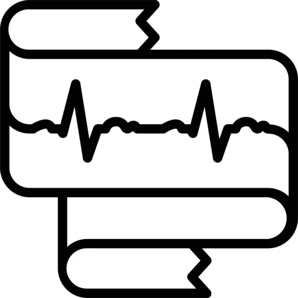 Cardiograma Cardiografia Cardiologia Ícone Estilo Esboço —  Vetores de Stock