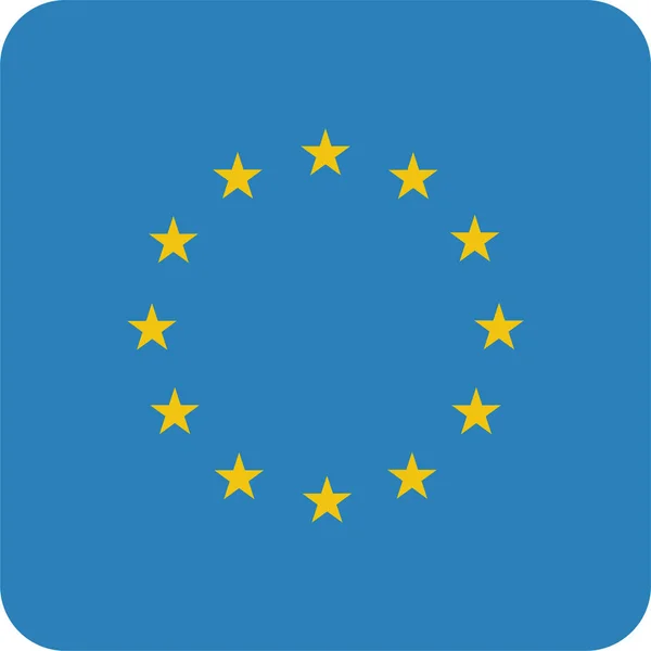 Círculo Icono Europeo Estilo Plano — Vector de stock