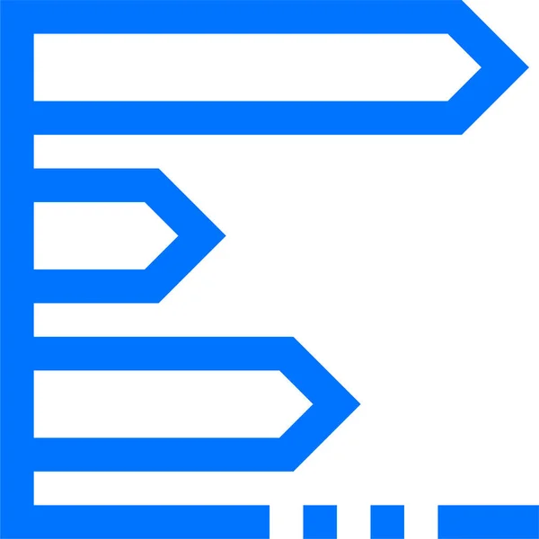 Pfeilbalkendiagramm Symbol Umrissstil — Stockvektor