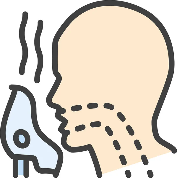 Artificial Respiration Inhalation Nebulizer Icon Filledoutline Style — 图库矢量图片