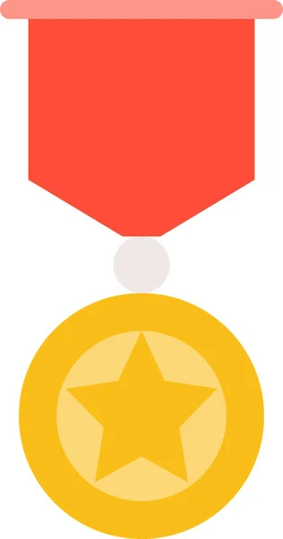 Premio Medalla Insignia Icono Estilo Plano — Vector de stock