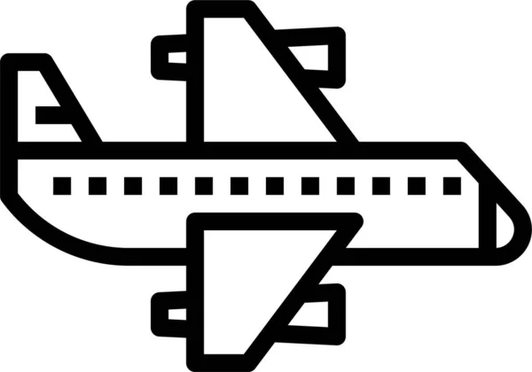 Icono Vuelo Del Avión Avión Estilo Esquema — Vector de stock