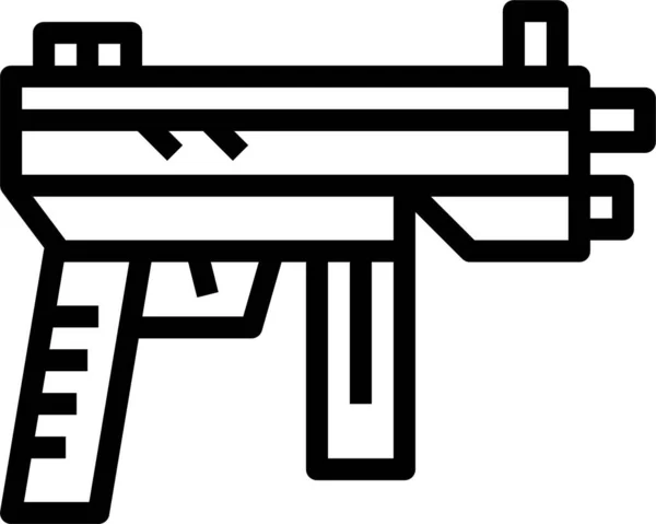 Lanzador Armas Icono Máquina Estilo Esquema — Vector de stock