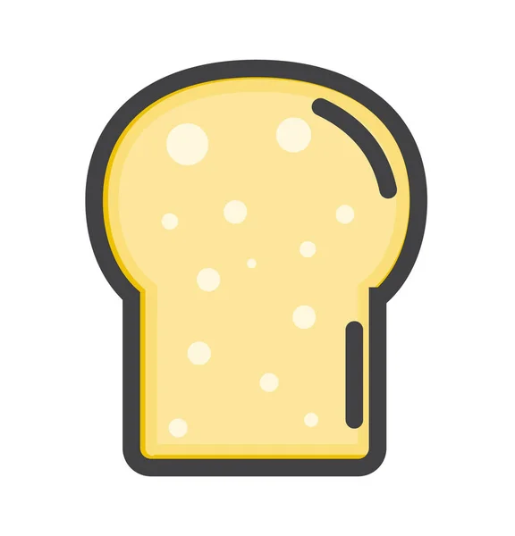 Bread Cake Slice Icon Filledoutline Style — Vector de stock