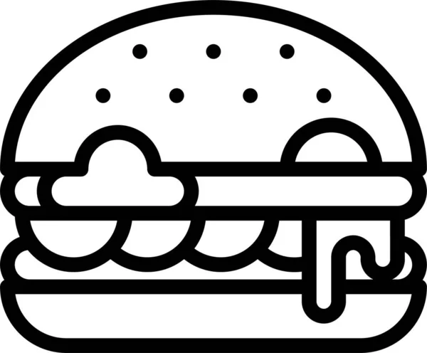 Ekmek Hamburger Ikonu — Stok Vektör