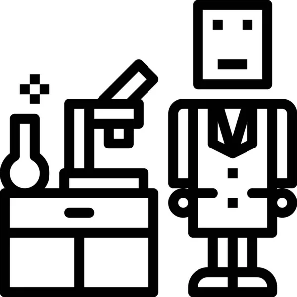 Ícone Laboratório Educação Estilo Esboço —  Vetores de Stock