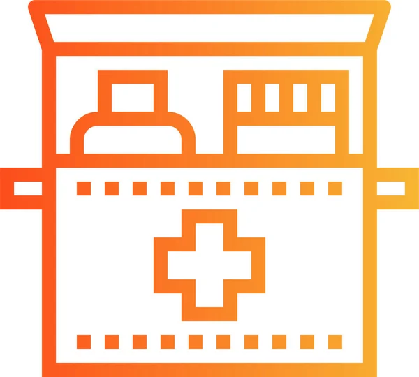 Kit Emergencia Icono Médico Estilo Del Esquema — Vector de stock