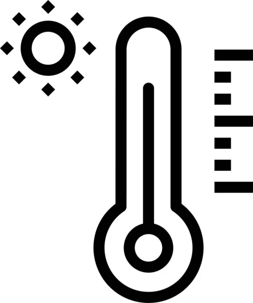 Pronosticar Icono Medida Caliente Estilo Esquema — Archivo Imágenes Vectoriales