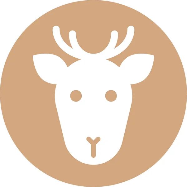 Icône Visage Cerf Animal Dans Style Badge — Image vectorielle