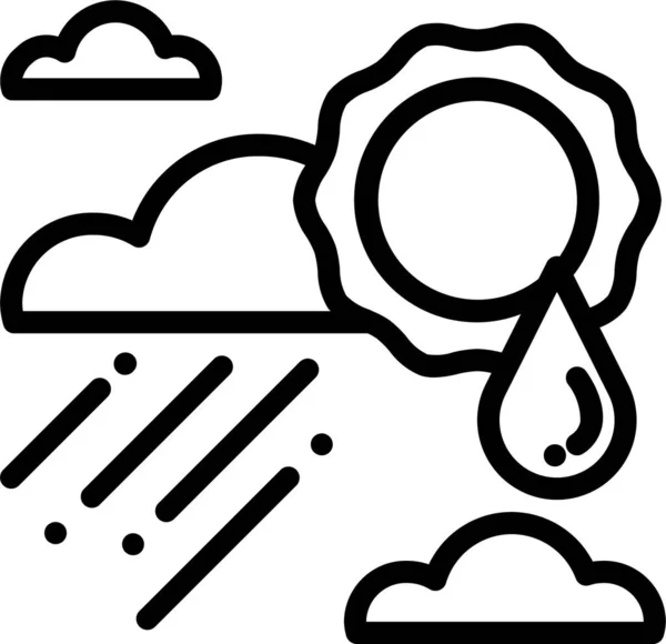 Klikatá Ikona Období Dešťů Stylu Osnovy — Stockový vektor