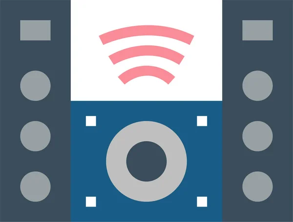 Icône Sonore Électronique Audio Dans Style Plat — Image vectorielle