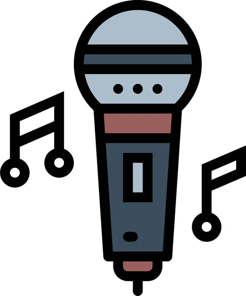Karaoke Μουσική Τραγουδούν Εικονίδιο Filledπερίγραμμα Στυλ — Διανυσματικό Αρχείο