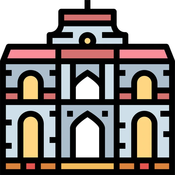 Икона Архитектуры Iolani Стиле Filledoutline — стоковый вектор
