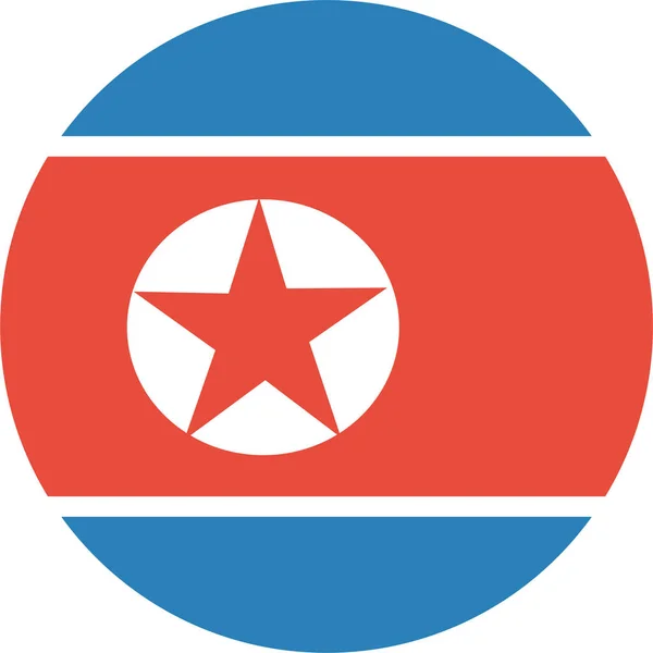 Bandiera Paese Icona Coreana Stile Piatto — Vettoriale Stock