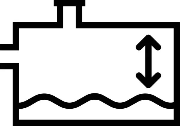 Icône Niveau Indicateur Liquide Refroidissement Dans Style Contour — Image vectorielle