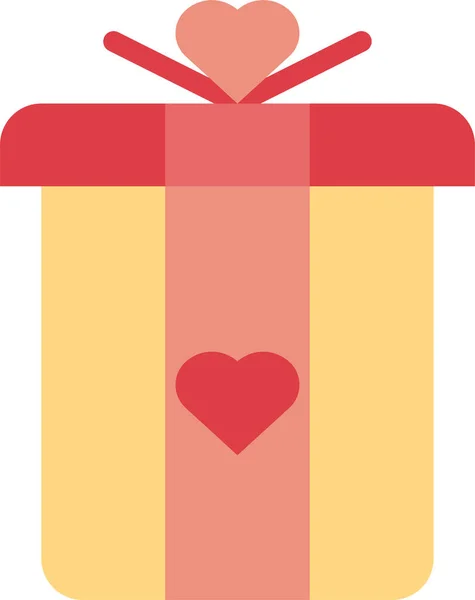 誕生日プレゼントの愛のアイコンをフラットスタイルで — ストックベクタ
