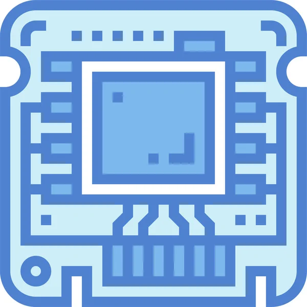Chip Placa Base Icono Del Procesador Estilo Filledoutline — Vector de stock