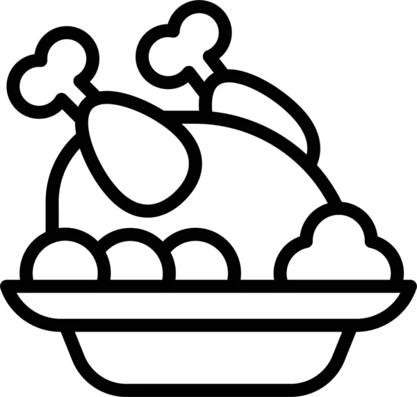晚餐烤肉图标 — 图库矢量图片