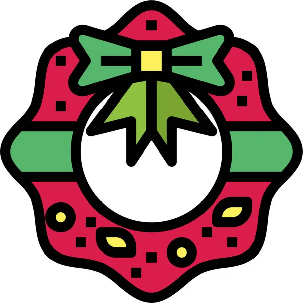 Celebración Icono Decoración Navidad Estilo Filledoutline — Vector de stock