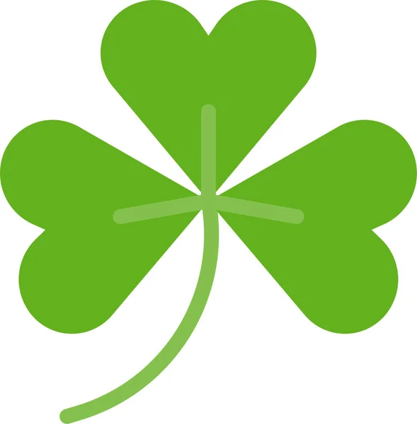 Clover Leaf Luck Icon Flat Style — Vettoriale Stock