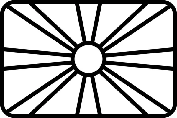 Иконка Флага Азиатской Страны Стиле Наброска — стоковый вектор