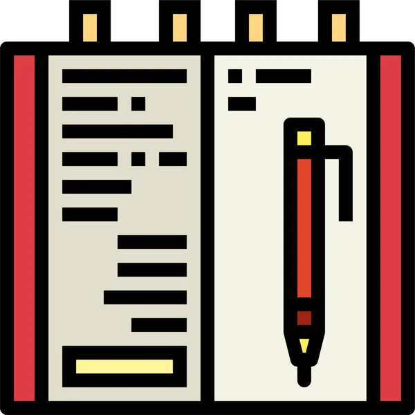 Abordar Icono Del Libro Agenda Estilo Filledoutline — Vector de stock