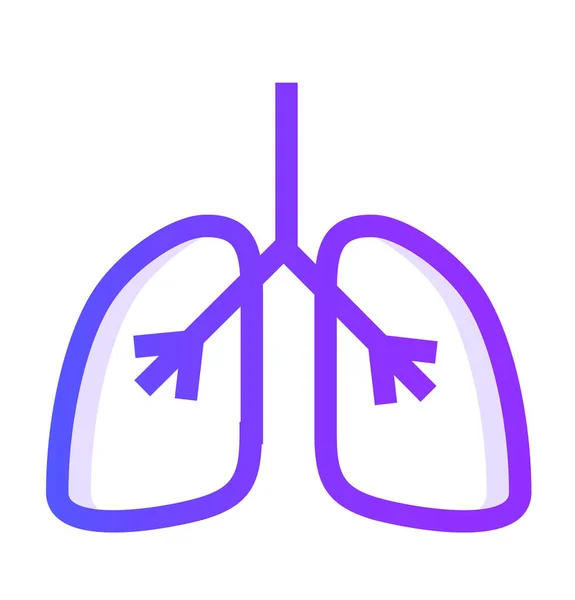 Lungs Human Organ Icon Filledoutline Style — Stock Vector