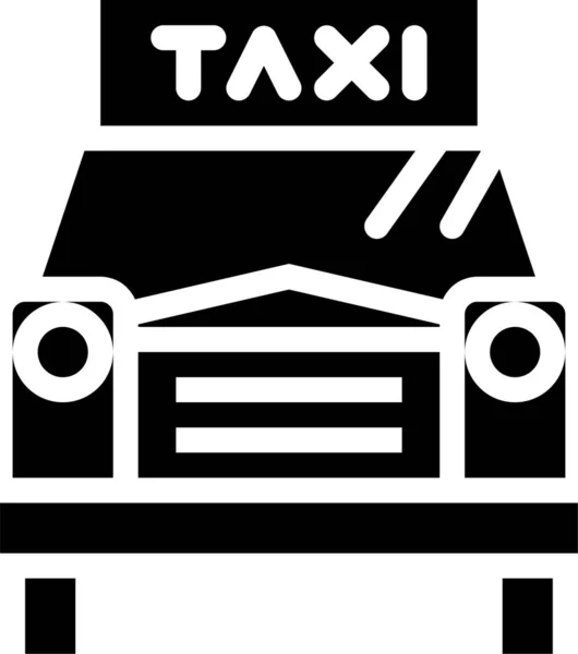 Taxi Auto Taxi Icona Stile Solido — Vettoriale Stock