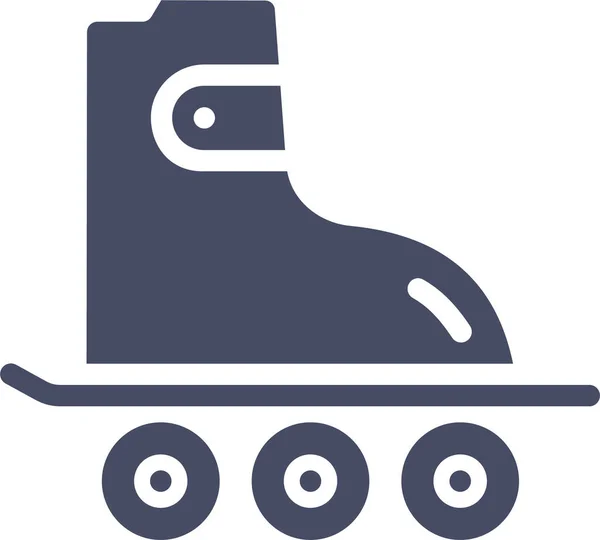 Roller Rollende Schoenen Pictogram Solide Stijl — Stockvector