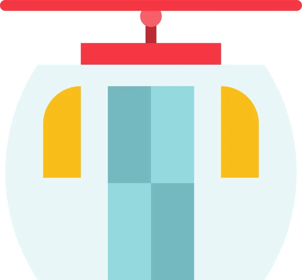 Cable Car Christmas Transport Icon Flat Style — Vetor de Stock