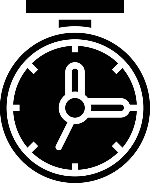 Reloj Icono Tiempo Red Estilo Sólido — Vector de stock