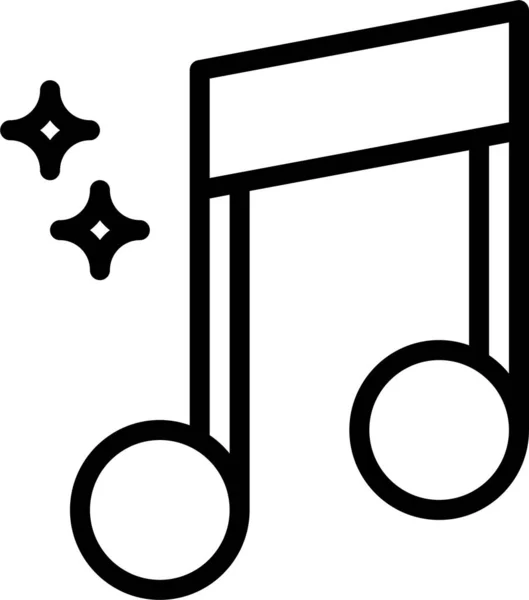 音楽プレーヤー音楽アイコンのアウトラインスタイル — ストックベクタ