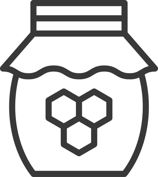 Honey Jar Sweets Icon Outline Style — Archivo Imágenes Vectoriales