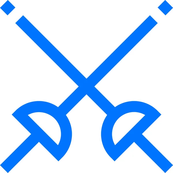 Cross Fencing Fight Icon Outline Style —  Vetores de Stock