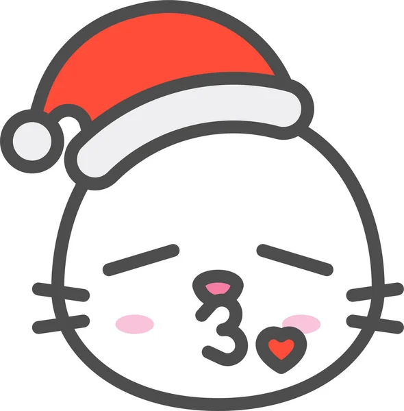 Animal Avatar Christmas Icon Filledoutline Style — Stock Vector