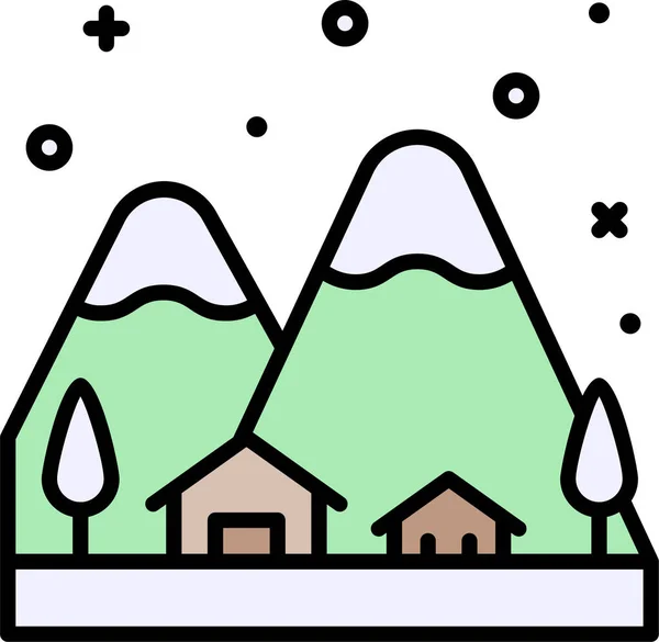 Schnee Ikone Winter Outline Stil — Stockvektor