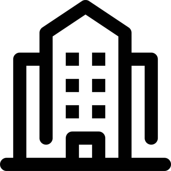 Architektur Gebäude Wolkenkratzer Ikone Umriss Stil — Stockvektor
